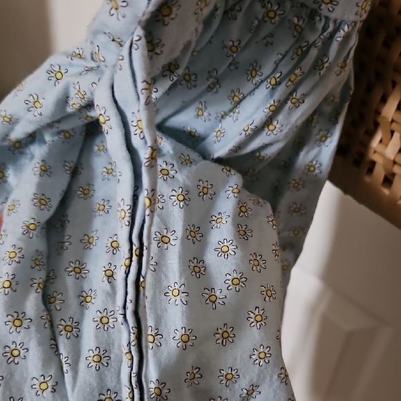 Strasburg Light Blue Floral Daisy Kids Dress - Picture 9 of 9